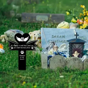 Angel Guardian Pet Cemetery Waterproof Acrylic Pet Memorial Logo Graveyard Tombstone Plaque Heart-shaped Plaque