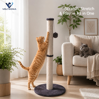 Arbre à chat en sisal écologique, grand grattoir pour chat avec boule suspendue, mobilier pour chat d'intérieur