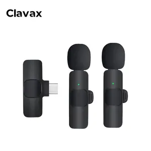 Clavax CLAM-K9 Mini Clip Lavalier Draadloze Microfoon Revers Microfoon Met Ontvanger Voor Mobiele Telefoon Camera Vloggen Live Streaming