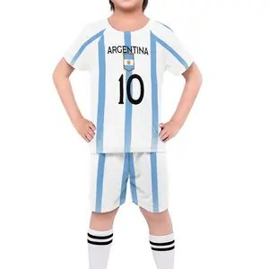 Children's Football Uniforms Argentina Team Printed Ball Suit 10 Sports Short-Sleeved Shorts Two-Piece Kids Tracksuits Sets