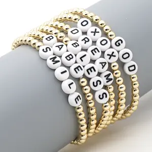 Design creativo del braccialetto di alfabeto con perline colorato bohémien con lettere d'amore alfabeto stile etnico amicizia braccialetto di perline