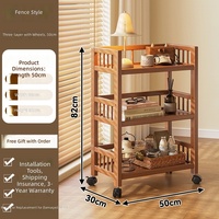 Support multifonctionnel pour hot pot pour la cuisine à domicile, chariot roulant en bambou multi-niveaux pour le rangement des collations