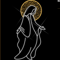 Guirlande lumineuse LED 2D Scène de la Nativité, étanche IP65, décoration de Noël extérieure, taille personnalisable