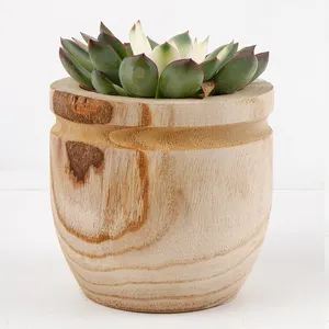 Multi functional solid wood small plant decorative flowerpot is suitable for indoor and outdoor plant planting