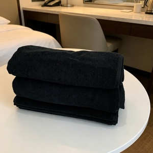 High Quality Soft Cotton Custom Size Luxury <b>Bath</b> <b>Towel</b> Black Hotel Facecloth <b>Towel</b> for Men Women - Product Image 4