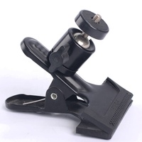 Abrazadera de resorte multifunción con mini cabeza de bola giratoria 360 con tornillo estándar de 1/4 "para cámara deportiva, luces LED, flash