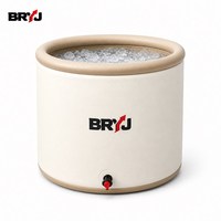 Baignoire à glace portable, baignoire de plongeon froid, volume renforcé, poignée, intérieur spacieux, valve réglable pour la récupération