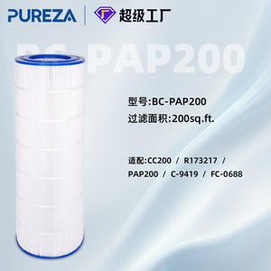 Cartucho de filtro para piscina Bi Chun PAP200, plisado de PP tipo Z, para filtración de agua en piscinas, spas y piscinas infantiles. - Product Image 5