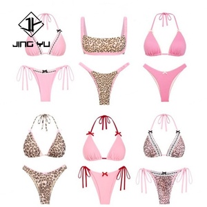 Fabricants de maillots de bain léopard imprimés OEM, maillots de bain personnalisés pour femmes, ensemble de bikini - Product Image 3