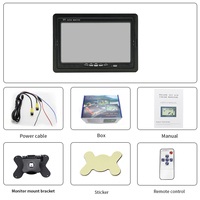 12V-24V 7 pulgadas HD pantalla 1024X600 coche TFT LCD Monitor retrovisor 2 canales entrada de vídeo Puerto RCA para coche DVD autobús camión van Cámara