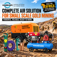 Compresseur d'air à vis portable KAISHAN KSCY-550/13, réservoir de 27 gallons, 12V diesel, 15 bars, utilisation en construction, refroidissement par air, PLC