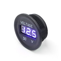 Voltmètre numérique LED rond 12V 24V DC, affichage numérique, faible tension, 2 broches, pour bateau, camion, camping-car, voiture, moniteur de batterie, testeur de tension