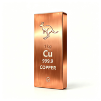Barre de cuivre carrée non alliée pure à 99,9 % de 1 kg pour collectionneurs et investisseurs