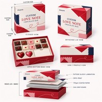 Boîte cadeau rigide personnalisée pour la Saint-Valentin avec base et couvercle, impression CMYK, papier couché brillant laminé