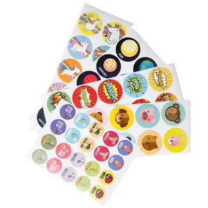 Custom Printed Kids Labels Waterproof Cartoon Adhesive Sticker Vinyl Die Cut Child Reward Stickers