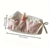 Trousse à crayons en tissu motif pois fraise, pochette de papeterie blanche avec nœud en forme de cœur et compartiment zippé