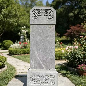 <span class=keywords><strong>Stèle</strong></span> commémorative en <span class=keywords><strong>pierre</strong></span> grise naturelle, <span class=keywords><strong>pierre</strong></span> <span class=keywords><strong>tombale</strong></span> sculptée à la main avec motifs - Product Image 5