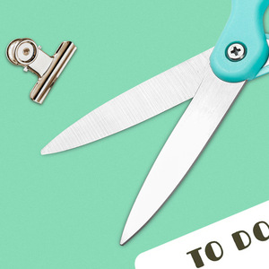 Stainless Steel Office Scissors Nordic Blue Straight Head For Home Craft Paper Cutting Student Use - Product Image 3