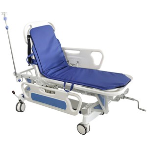 Adjustable Height Hospital Transfer Cart With 4 Castors For Emergency And Examination Use - Product Image 1