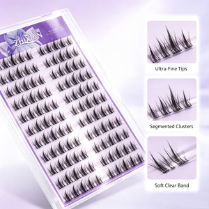 Cils volumineux souples sans colle, 0,05 mm, 100 bouquets, légers, confortables, style naturel sauvage, faux cils - Product Image 2