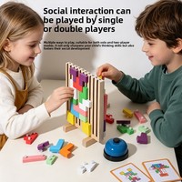 Permainan Puzzle Balok Kayu Anak-Anak-40 Potong Mainan Edukatif untuk Usia 4-6 Tahun Tema Hewan Alam Melatih Berpikir Logis dan Mental