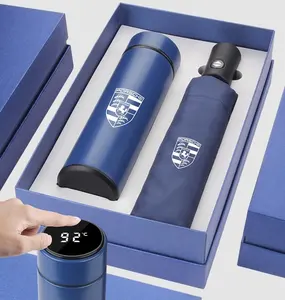 New Product Idea Luxury Gift Set Automatical smart Umbrella & Water Bottle with Temperature Display