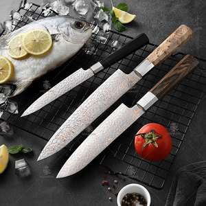 Bộ dao KEENHOPE 3 món Nhật Bản 57 lớp thép Damascus cầu vồng AUS10, cán gỗ mun, gỗ óc chó, gỗ phong vân - Product Image 4