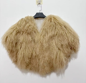 YR298 moda nupcial capa chaleco mujer Real mongol Cordero piel Bolero para fiesta y boda - Product Image 2