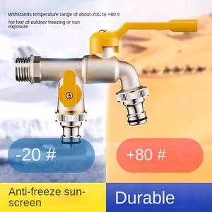 <span class=keywords><strong>Robinet</strong></span> d'extérieur en laiton avec boule antigel Coeur <span class=keywords><strong>Double</strong></span> contrôle pour machine à laver cour Design moderne pour salle de bain - Product Image 4