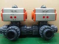 Válvula solenoide de interruptor de límite de efecto simple doble FRPP UPVC PPH válvula de mariposa de oblea neumática válvula de bola de 2 vías y 3 vías