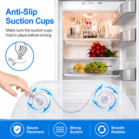 Rechteckiger Lazy Susan für Kühlschrank 360° Drehbarer Organizer Platzsparender Quadratischer Kühlschrank-Drehteller für Schrank- und Vorratskammer-Aufbewahrung