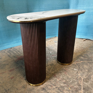 Mesa Consola Negra Convertible de Estilo Nórdico Moderno, Estructura de Acero Inoxidable Dorado, Muebles de Comedor, Uso en Apartamentos y Casas de Campo, <span class=keywords><strong>KIKA</strong></span> - Product Image 2