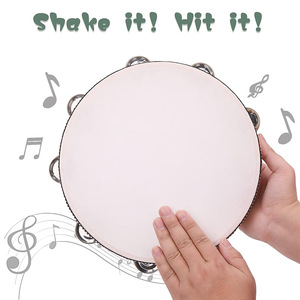 Tambourins à percussion pour adultes, 10 pouces, pour la danse chrétienne en église, avec double rangée de grelots, pour la prière et les fêtes - Product Image 2