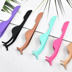 Marque privée Cils Logo personnalisé Extension de cils Femme Maquillage Outils de beauté Pointe en fibre Pince à épiler ronde en acier inoxydable - Product Image 2