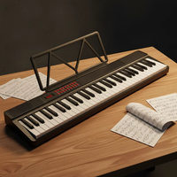 Portable 61-Key Foldable Electronic Digital Piano Keyboard Electric Organ Rechargeable Lightweight Semi-Weighted 127 Rhythms 128