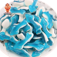 Lechao Fabriek Groothandel Snoep Fruit Smaak Halal Kauwgom Jelly Candy Blauwe Haai Vorm Gummy Candy Doosverpakking