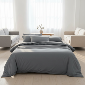 طقم ملاءات سرير من ألياف الخيزران بلون موحد مكون من 4 قطع، بعدد خيوط 300، مناسب لأحجام التوأم/الكامل/الكوين/الكينج - Product Image 2