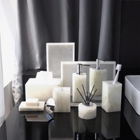 SAIDKOCC Großhandel White Jade/Onyx Marmor Effekt Flasche Dusch sets Badezimmer Flüssige Hands eifen flasche