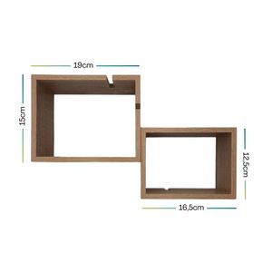 Ensemble de 2 étagères flottantes rectangulaires en bois emboîtables 30x9,5x22 cm gris tourterelle, étagères murales décoratives pour la maison et le bureau - Product Image 3