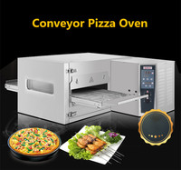 Machine à pizza professionnelle, équipement de boulangerie, acier inoxydable, convoyeur à gaz électrique, four à pizza à vendre