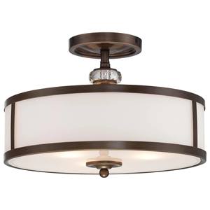 Lámpara de Techo Clásica de Estilo Flush Mount con Cristales y Bronce Envejecido, Iluminación Atemporal para Hoteles, Comedores y Áreas Abiertas - Product Image 1