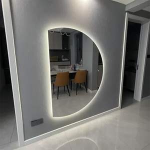 Custom Size Large Farmeless Led Light Smart Defog <strong>Half</strong> Moon Shape LED Light <strong>Mirror</strong> With Anti Fog - Product Image 3