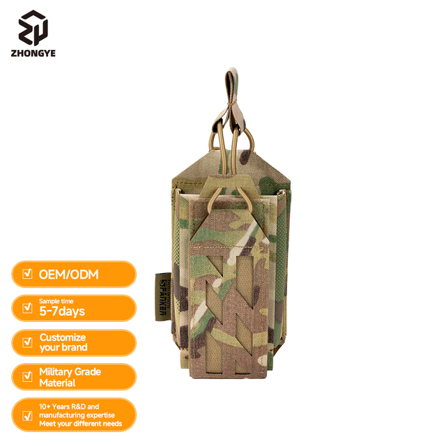 Wholesale Custom Durable 500D Nylon Radio Holder Pouch Tactical Molle Radio Pouch for Hunting Accessory