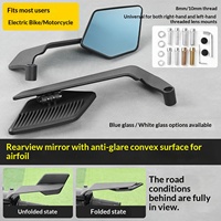 Spion Motor Heksagonal, Model High-Mount dengan Lampu Sein LED Terintegrasi, Reflektor Cembung 8/10mm untuk Modifikasi