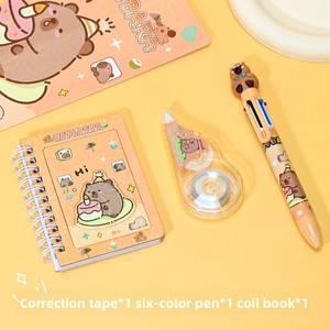 Set di Cancelleria X38 con Penna a Sfera in Silicone a 6 Colori e Correttore, Regalo per l'Apertura della Scuola, Vendita all'Ingrosso - Product Image 1