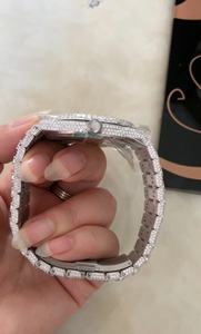 उच्च गुणवत्ता वाली स्टेनलेस स्टील लक्जरी घड़ी सैपफायर क्रिस्टल क्रोनोग्राफ हिप हॉप पूर्ण हीरे यांत्रिक पुरुषों की सूचक एटा - Product Image 3