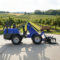 Mini Wheel Loader Langsung dari Pabrik untuk Konstruksi Bangunan, Penggemburan Tanah, Kehutanan, Kebun, 4x4 Mini Loader dengan Bucket Penjepit