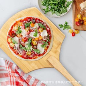 Bamboo Pizza Pan 12 Inch Wooden Baking Tray For Home Pizza Bread <b>Steak</b> Cooking Simple Style Natural Color - Product Image 2