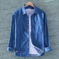 Chemise décontractée vintage en tricot 100% coton de couleur unie pour homme - Respirante, écologique, séchage rapide