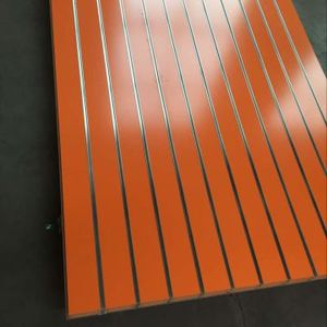 Morden Wood Groove Wall Display Estante de supermercado Panel de pared con listones de MDF negro mate 18mm - Product Image 5